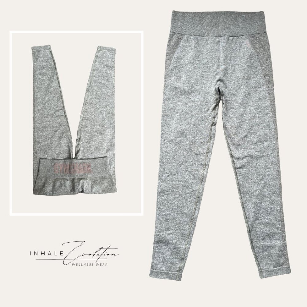Gymshark Heather Grey/Pink Text Legging